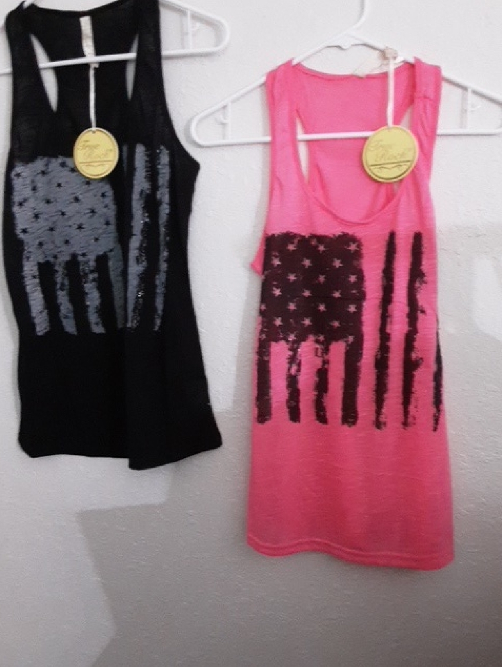 Pink Flag Graphic Racerback Tank Top
